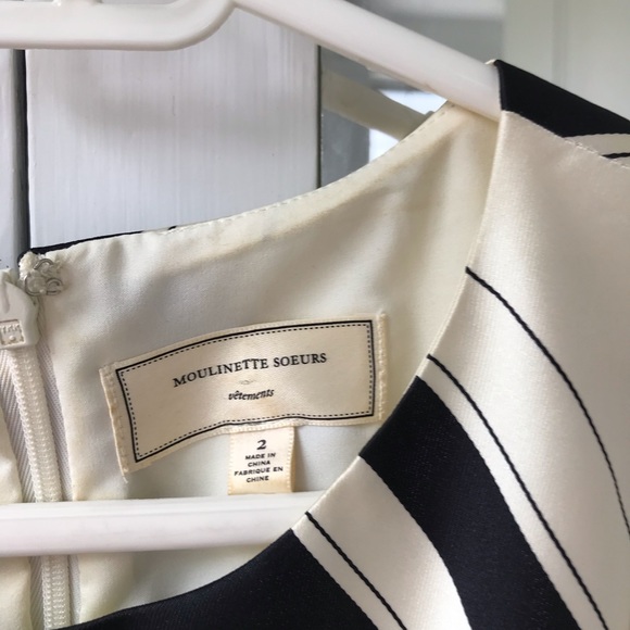 Citron, Navy & cream Anthropologie dress with bow - Picture 3 of 4